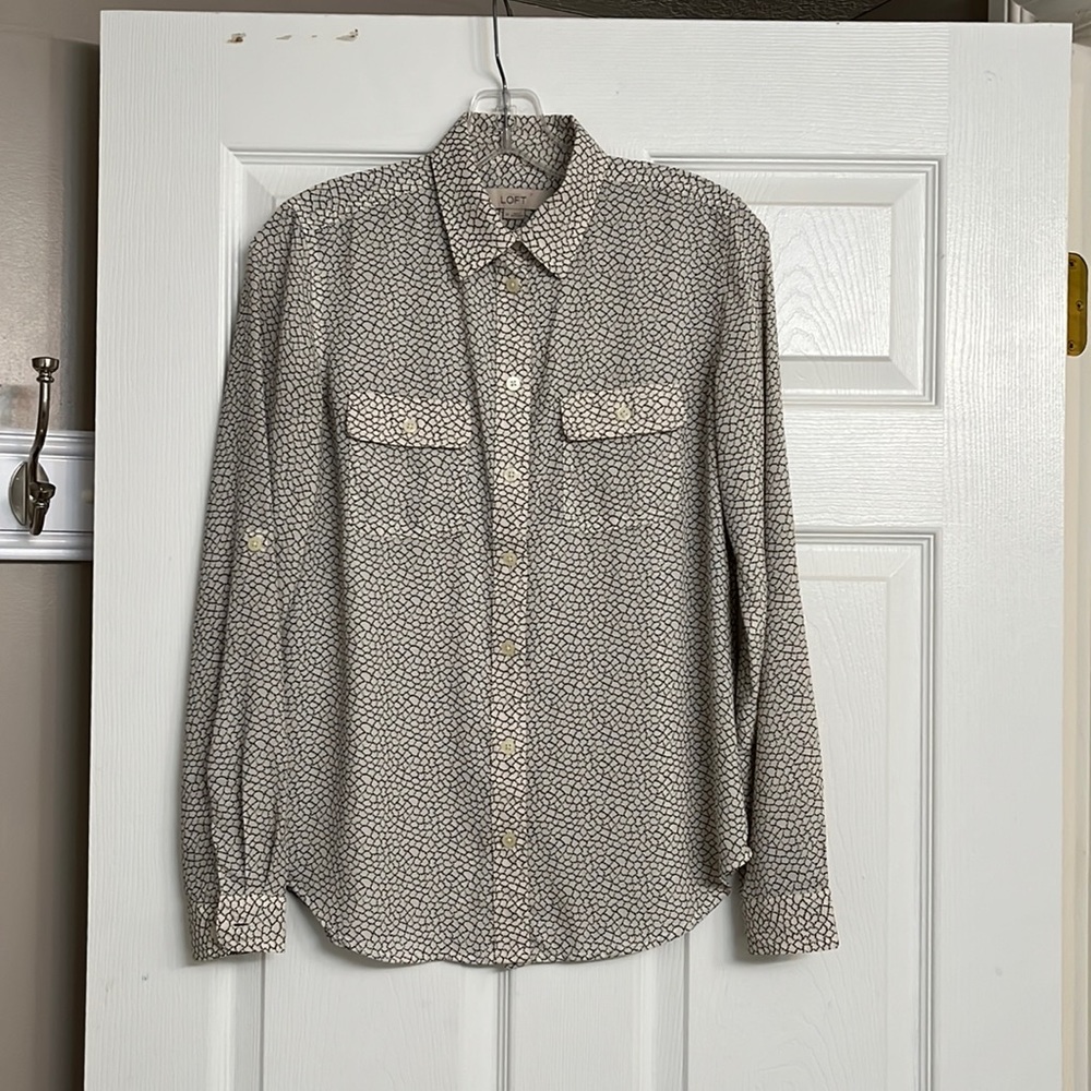 Soft silky blouse from loft only been worn once. Great with work pants or jeans